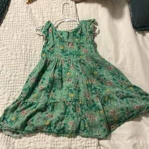 Cat & Jack green floral spring dress 4/5